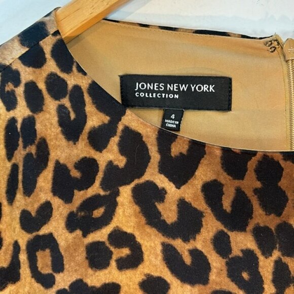 Jones New York Collection leopard print midi shift dress size 4 - Picture 4 of 10